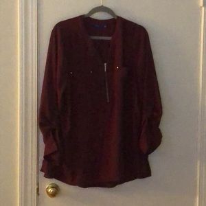 Maroon long sleeve blouse